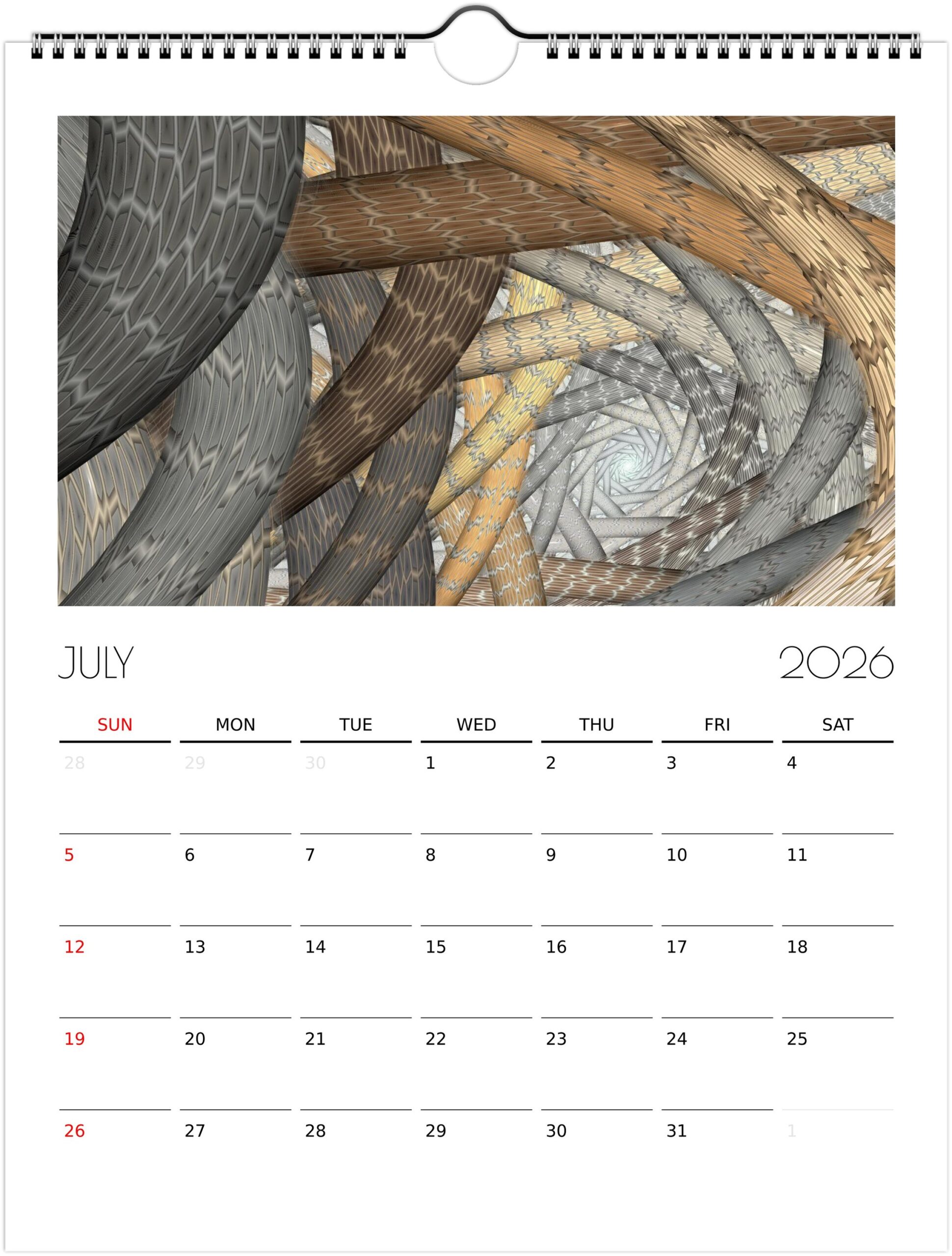 2026 Wall Calendars - Abstract & Fractal Artwork